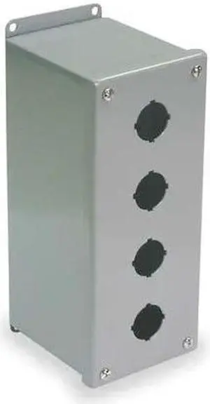 WIEGMANN PBGX4 Pushbutton Enclosure,22mm,4 Holes,Steel