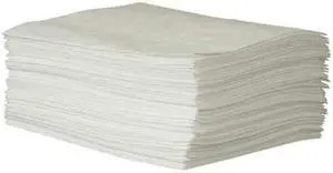 CONDOR 35ZR10 Sorbent Pad, 13 gal, 15 in x 19 in, Oil, White, Polypropylene