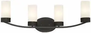 NUVO 60-6324 Denver 4 Light Vanity Fixture Mahogany Bronze Finish Mahogan