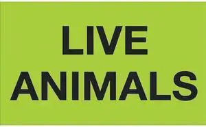 TAPE LOGIC DL3411 Tape Logic® Labels, "Live Animals", 3" x 5", Fluorescent