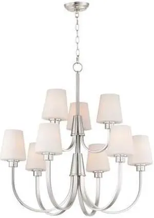 MAXIM LIGHTING 11826SWSN Shelter 9-Light 30" Wide Satin Nickel Chandelier MAXIM LIGHTING 11826SWSN Shelter 9-Light 30" Wide Satin Nickel Chandelier