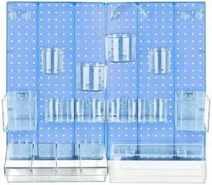 AZAR DISPLAYS 900944-BLU 24-Piece Blue Pegboard Organizer Kit with 2 Panels and