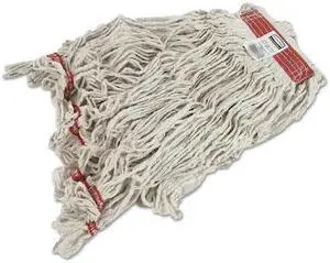 Rubbermaid Commercial Products Side Gate Cotton String Wet Mop Head, White