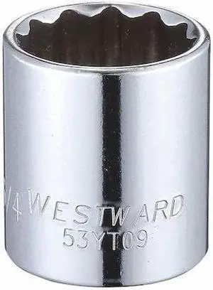 WESTWARD 53YT09 WESTWARD 3/8 in Drive, 3/4" Triple Square SAE, Socket, 12