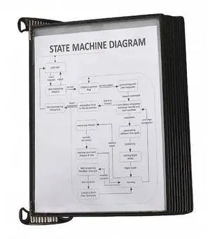 Tarifold TP920307 PRO Series Magnetic Wall Reference System - 10 Panels with Black Borders - Black Base
