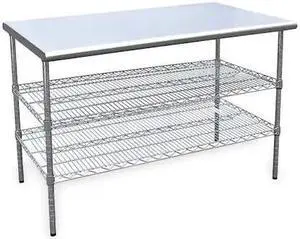 ZORO SELECT 4UEL7 Fixed Work Table,SS,48" W,30" D