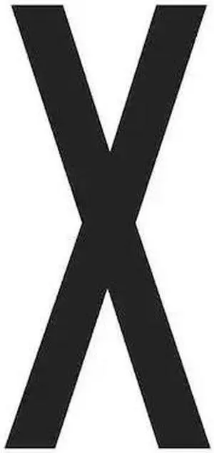 PARTNERS BRAND DL9310X Vinyl Warehouse Letter Labels, "X", 3 1/2", Black/White,