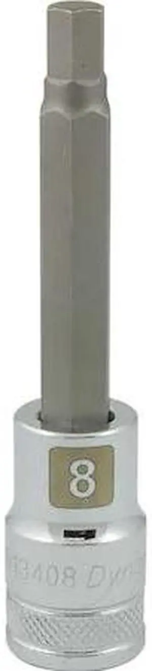 DYNAMIC D013408 Tools 1/2" Drive Metric Hex Head, 8mm Long Bit, Chrome Finish