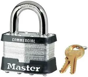 MASTER LOCK 25 Keyed Padlock,3/8" Shackle dia.,Steel