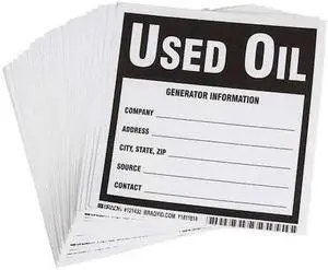 BRADY 121432 Waste Label,Vinyl,6 In. H,6 In. W,PK100