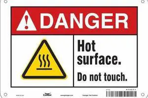 CONDOR 474Z71 Danger Sign,10" W x 7" H,0.032" Thick, 474Z71