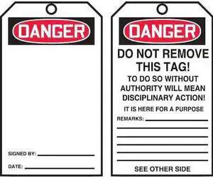 ACCUFORM TAR412 Danger Tag By The Roll,6-1/4 x 3,PK100