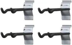 FLOW WALL FSH-036-4 Long Hook,Hanging,40 lb.,Gray/Black, PK4