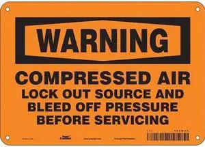 CONDOR 469M45 Safety Sign, 7 in Height, 10 in Width, Aluminum, Vertical