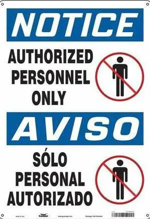 CONDOR 472U61 Safety Sign, 20 in H, 14 in W, Polyethylene, Vertical Rectangle,