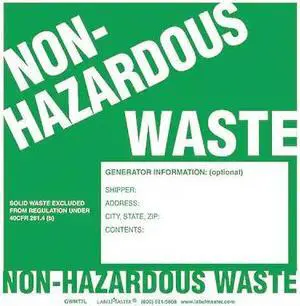 LABELMASTER GWMT7L Non-Hazardous Waste Labels,PK100