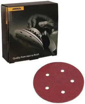 MIRKA 40-614-040 Coarse Cut,Grip Disc,5H,5",P40,PK50, 5" Dia, 5 Hole, Aluminum