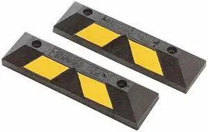 ZORO SELECT GNRS1319YB Car Stop, Rubber, 4 in Height, 22 in Length, Black/Yellow