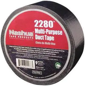 NASHUA 2280 Duct Tape, Black, 60 yd L, 1-7/8 in W