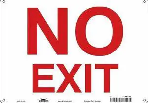 CONDOR 480H27 No Exit Sign, English, 14" W, 10" H, Aluminum, White