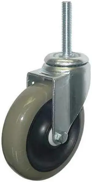 ZORO SELECT 20TM28 Swivel Stem Caster,Poly,5 in.,300 lb.,Gray