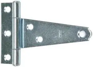 ZORO SELECT 1RCR8 Tee Hinge, Steel, 27/32 in Leaf W x 2 1/4 in Leaf H, zinc
