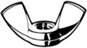 ZORO SELECT M16250.060.0001 Wing Nut, M6-1.00, Steel, Zinc Plated, 12.90 mm Ht,