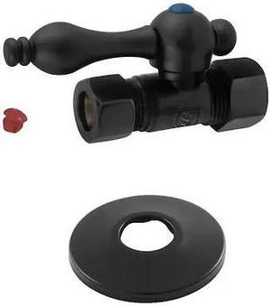 KINGSTON BRASS CC44450K 5/8" OD X 1/2" OD Comp Quarter-Turn Straight Stop Valve