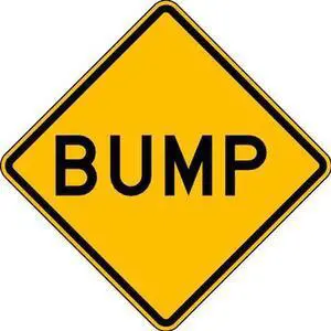 LYLE W8-1-30HA Traffic Sign,30 x 30In,BK/YEL,Bump,Text