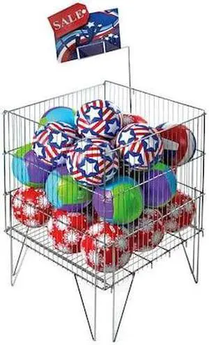 AZAR DISPLAYS 300704 Square Large Stainless Wire Bin