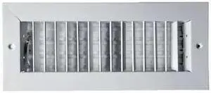 ZORO SELECT 4MJK2 Sidewall/Ceiling Register 5.88 X 13.88, White, Steel