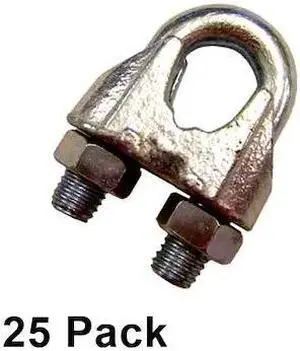 US CARGO CONTROL MWRC516-25PK 5 Zinc Plated Malleable Wire Rope Clip, PK25