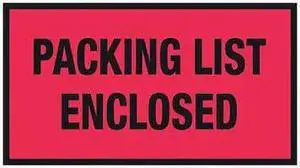 Tape Logic PL427 5 .5 x 10 in. 2 Mil Poly Red Packing List Enclosed Envelopes