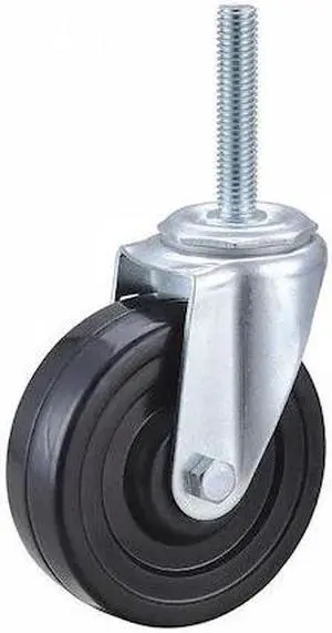 ZORO SELECT 32J935 Swivel Stem Caster,Rubber,4 in.,170 lb.