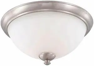 NUVO 60-5041 Patton 3 Light Flush Fixture Frosted Glass Brushed Nickel