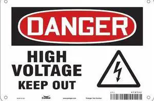 CONDOR 479T82 Safety Sign, 7 in Height, 10 in Width, Aluminum, Vertical