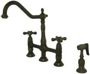 HERITAGE KS1275AXBS KS1275AXBS 8" Kitchen Bridge Faucet with, Manual, 8" Mount,