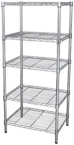 ZORO SELECT 5GPK1 Wire Shelving Unit, 18"D x 48"W x 74"H, 5 Shelves, Chrome
