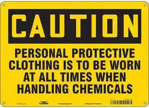CONDOR 464X10 Safety Sign, 10 in Height, 14 in Width, Polyethylene, Horizontal