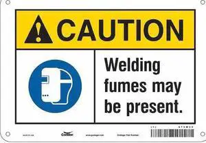 CONDOR 473W30 Safety Sign, 7 in Height, 10 in Width, Aluminum, Vertical