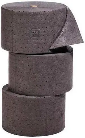 PIG MAT229 Sorbent Roll, 40 gal, 10 in x 150 ft, Universal, Gray, Polypropylene