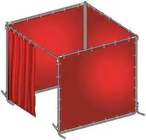 ZORO SELECT 22RP04 Welding Booth Kit, Transparent PVC, 6 ft. W., 6 ft. H., 13