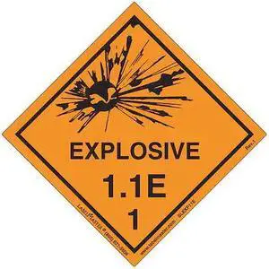 LABELMASTER SLEXP11E Explosive 1.1 E Label,Vinyl,PK500