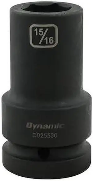 DYNAMIC D025530 1" Drive Deep Socket, Black Phosphate, Tools 15/16" X 1" Drive,