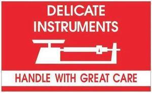 TAPE LOGIC DL1340 Tape Logic® Labels, "Delicate Instruments - HWC", 3" x 5",