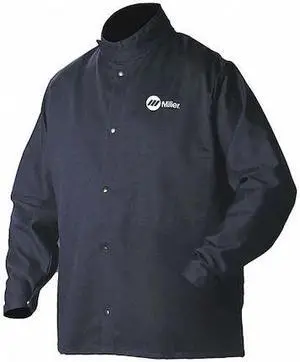MILLER ELECTRIC 244755 ArcArmor Welding Jacket,Navy,Cotton/Nylon,3XL