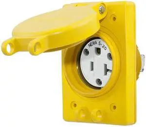HUBBELL WIRING DEVICE-KELLEMS HBL60W33 20A Watertight Receptacle,5-20R,125V
