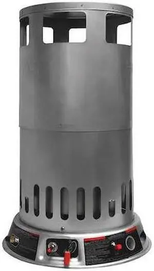 DAYTON 6BY74 Portable Gas Floor Heater, LP, Matchless Piezo, 15 7/8 in Wx 15