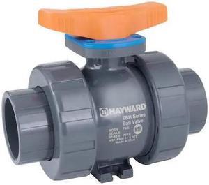 HAYWARD FLOW CONTROL TBH1050ASTV0000 Ball Valve, True Union, 1/2", PVC/FPM,
