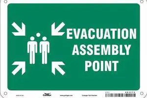CONDOR 485F76 Safety Sign, 7 in Height, 10 in Width, Aluminum, Vertical